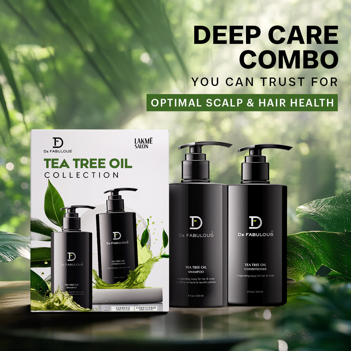 De Fabulous Tea Tree Oil Shampoo and Conditioner 250ML*2